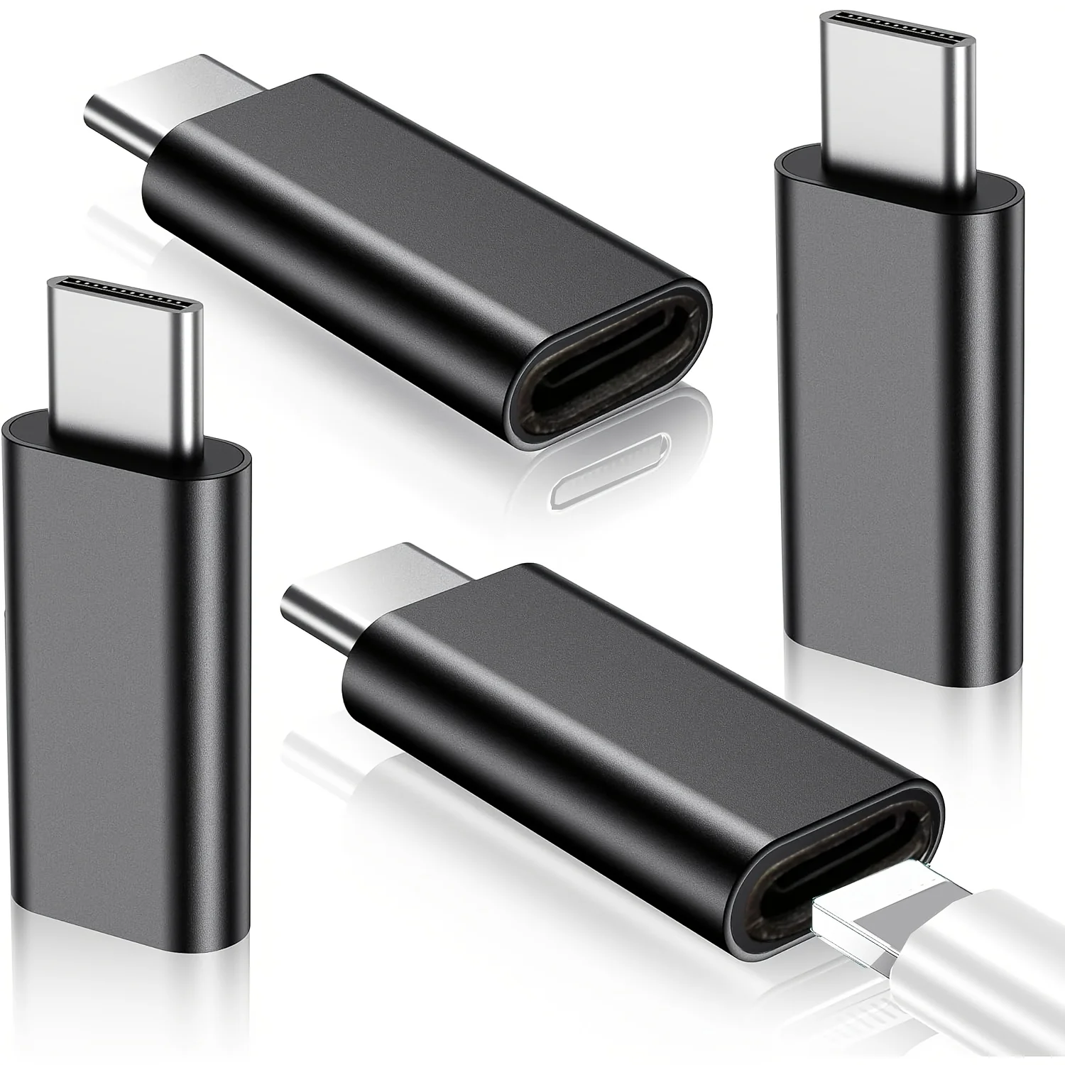 4-piece Type-C to USB adapter, compatible with iPhone 15/15 Pro/15 Pro Max/15 Plus, Samsung, charging and data synchronization