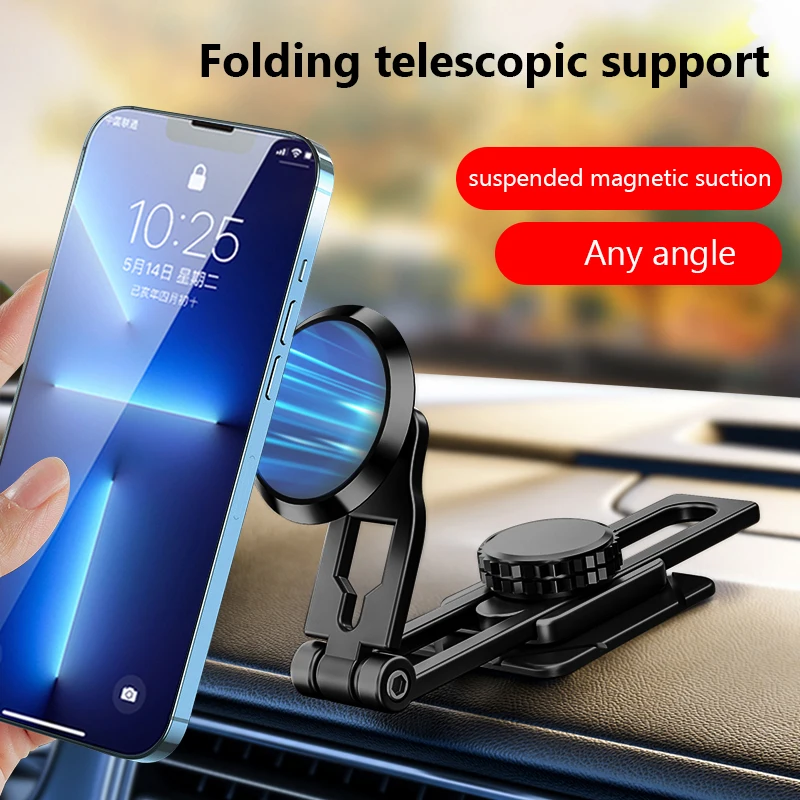 

Car Phone Magnetic Bracket Slide Rail Adjustable Foldable Telescopic 360 Degree Rotary Center Control Screen for iPhone 14 13 12