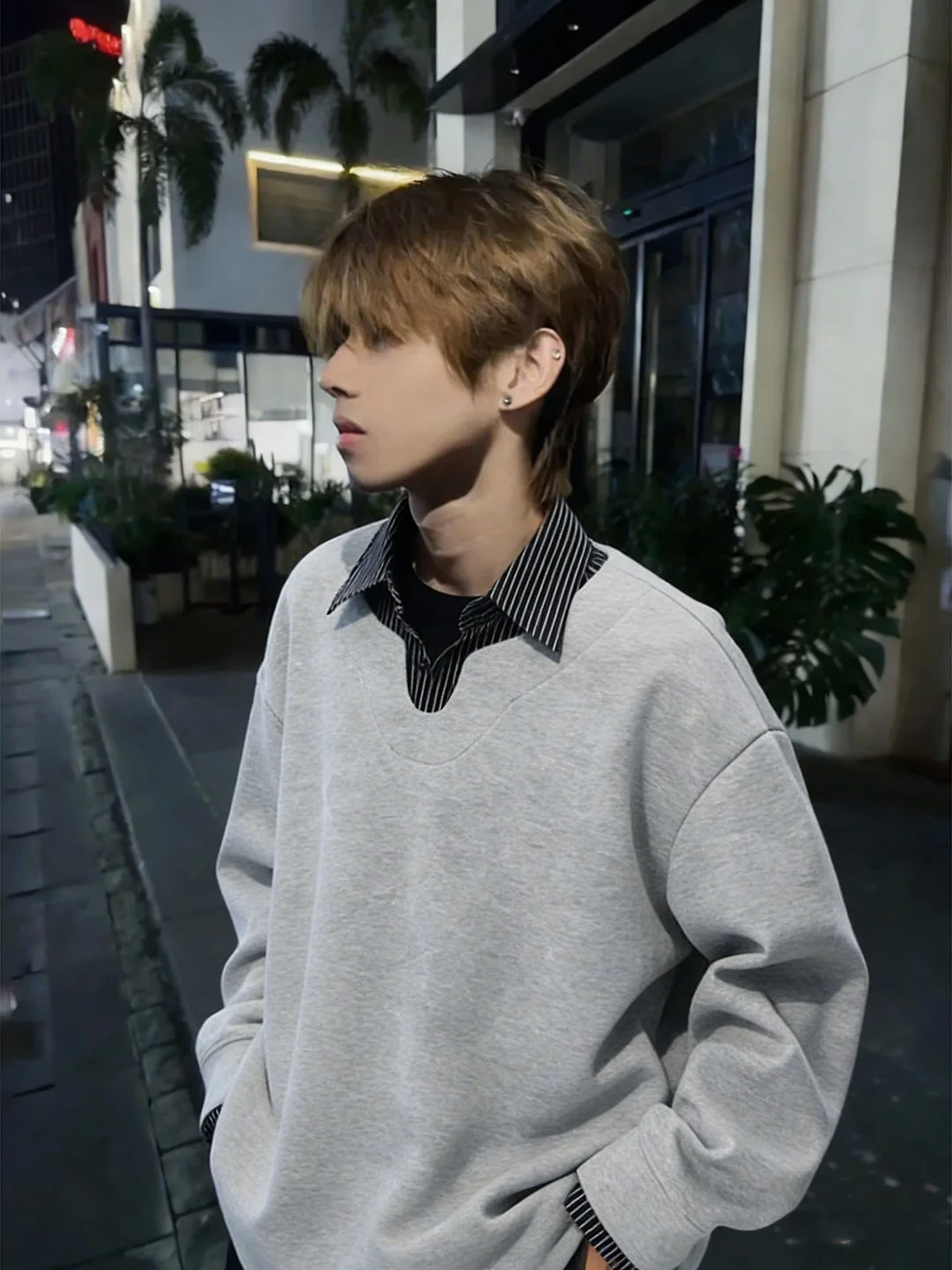 

ey Long Sve irt Men's Sle American Heavyweight oulder T-irt irt Collar Sweatirt Spring Season High End ...