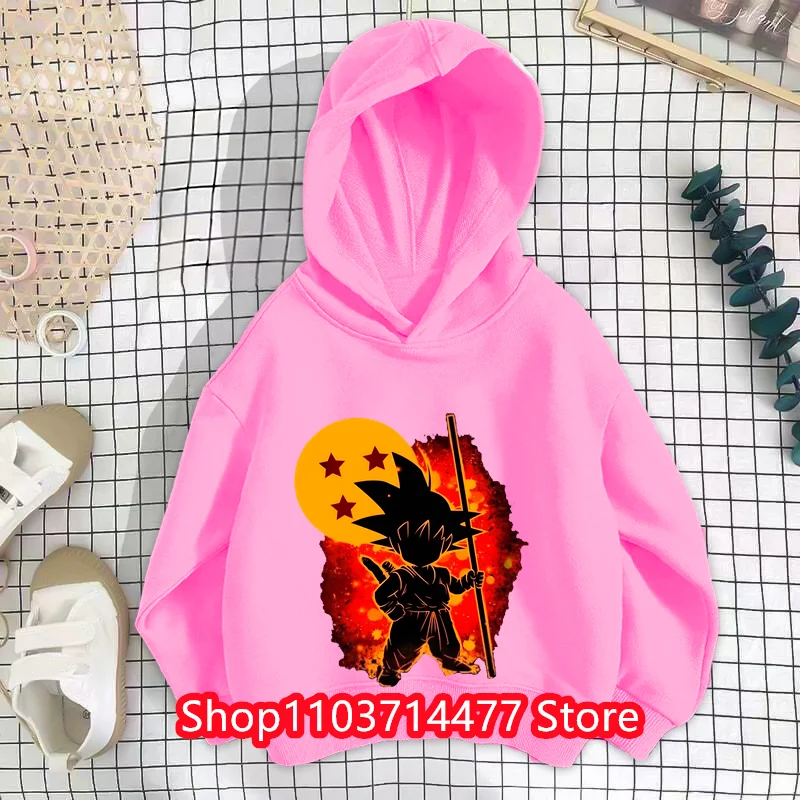 Sudaderas con capucha de Anime de Dragon Ball Z para niños, sudaderas de dibujos animados de Goku, Tops para adolescentes, sudaderas de Hip Hop para niños, Japón