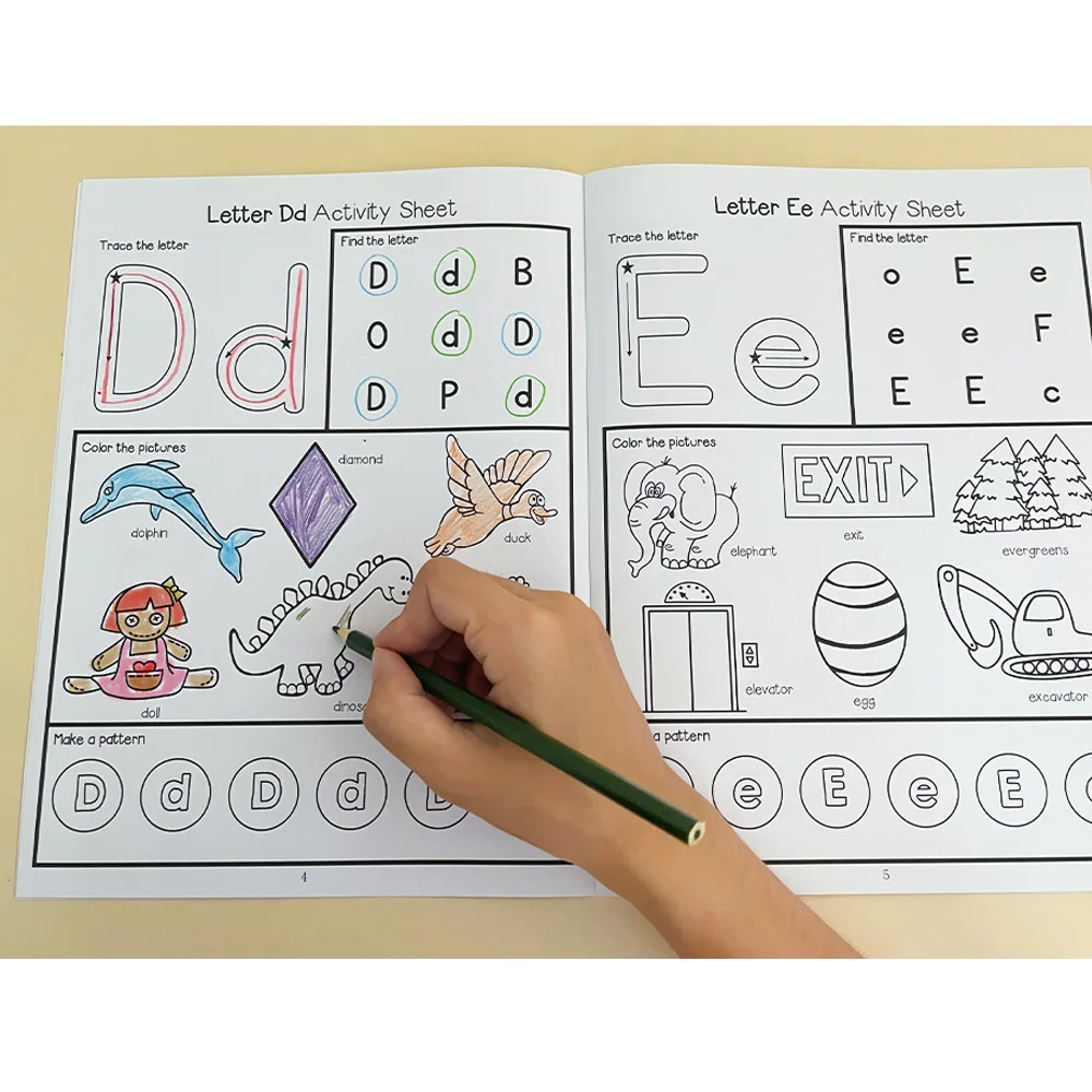 Lettres Montessori A-Z Alphabet phonique pratique cahier d'exercices apprentissage préscolaire langue anglaise maternelle écriture livre de coloriage