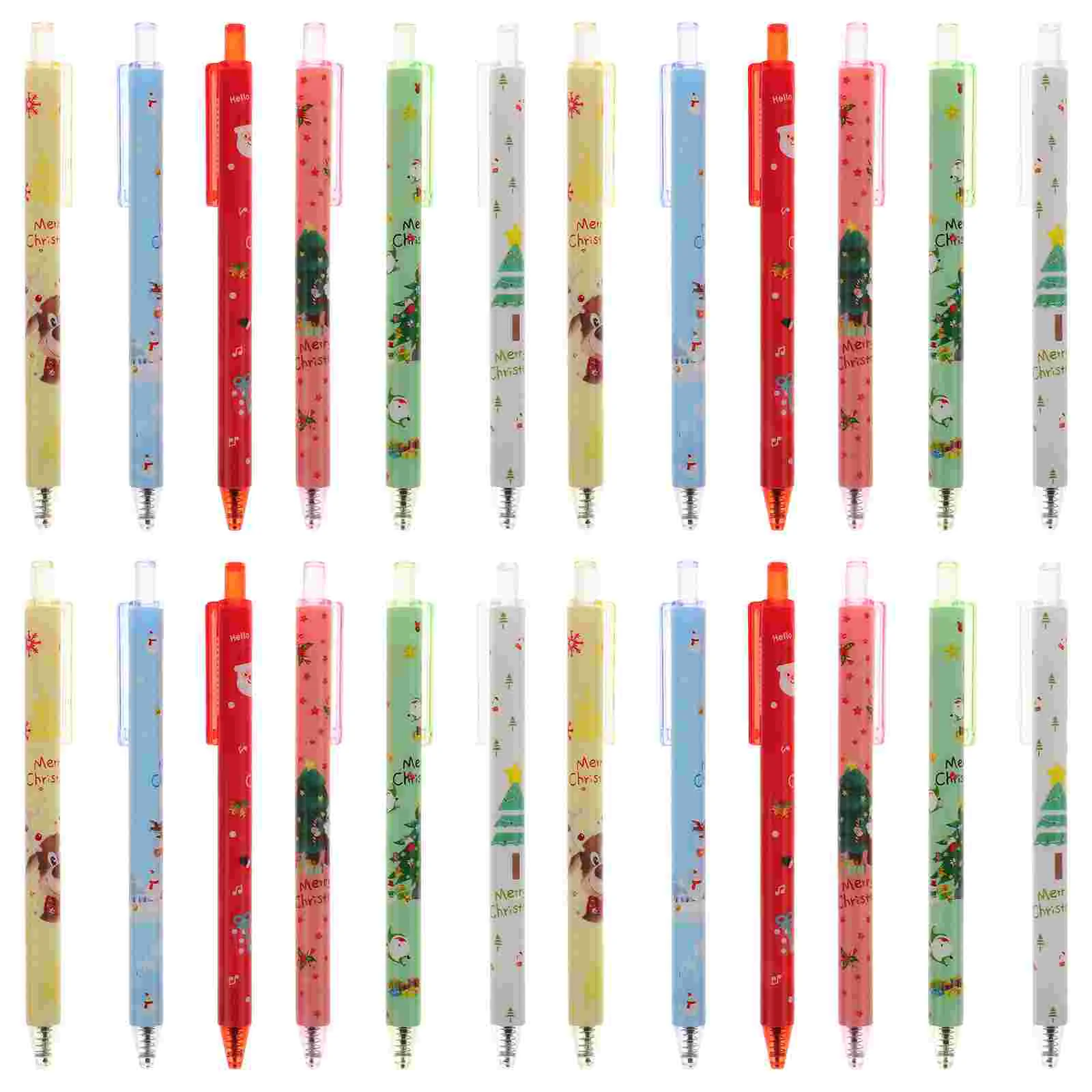 24 Pcs Christmas Gel Pen Sto Girls Gifts Cute Pens for Prize Plastic Writing Students Office
