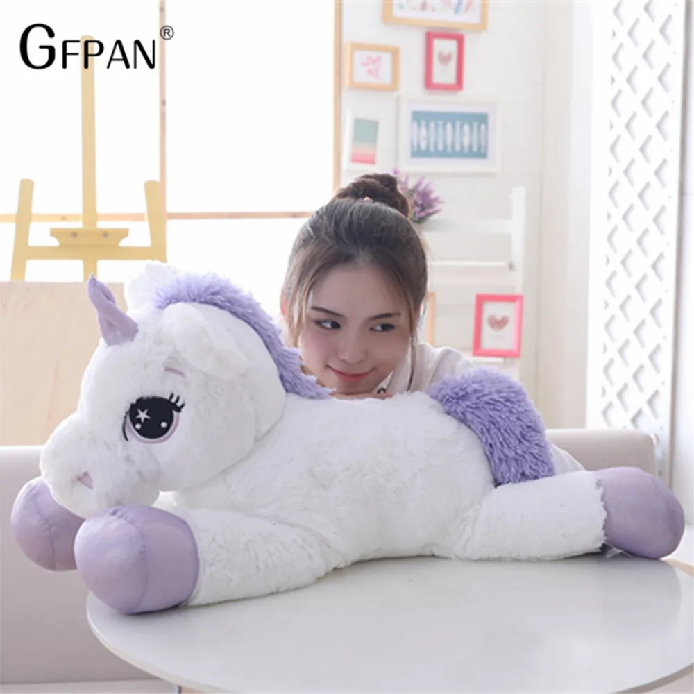 

Giant 110cm Unicorn Plush Toy Soft Stuffed Cartoon Dolls Animal Horse High Quality Anime For Children Girls