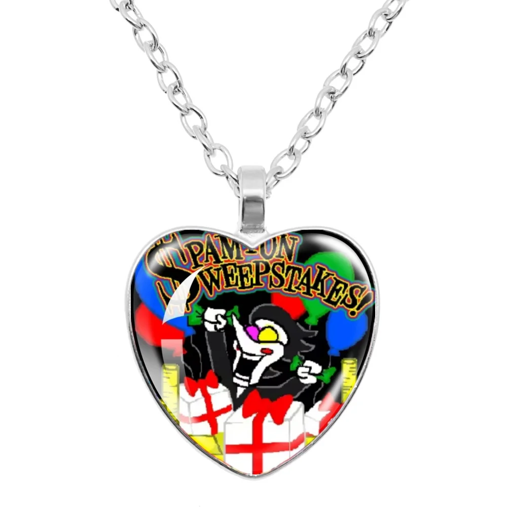Deltarune juego fantasma Tenna, Raí, Spamton, Ralsei, Sausia, Noelle cristal forma de corazón colgante collar encanto joyería regalo para Amigo