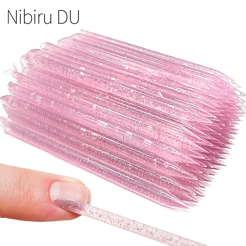 100/50Pcs Nail Art Cuticle Pusher Reusable Double End Crystal Stick Professional Cuticle Removal Tool Manicure Nail Accessories