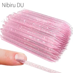 100/50Pcs Nail Art Cuticle Pusher Reusable Double End Crystal Stick Professional Cuticle Removal Tool Manicure Nail Accessories