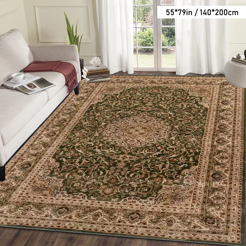 1pc European Vintage Pattern Rug Made of Soft Plush with a Dotted Plastic Bottom, Suitable for Living Rooms, Bedrooms, Studies,