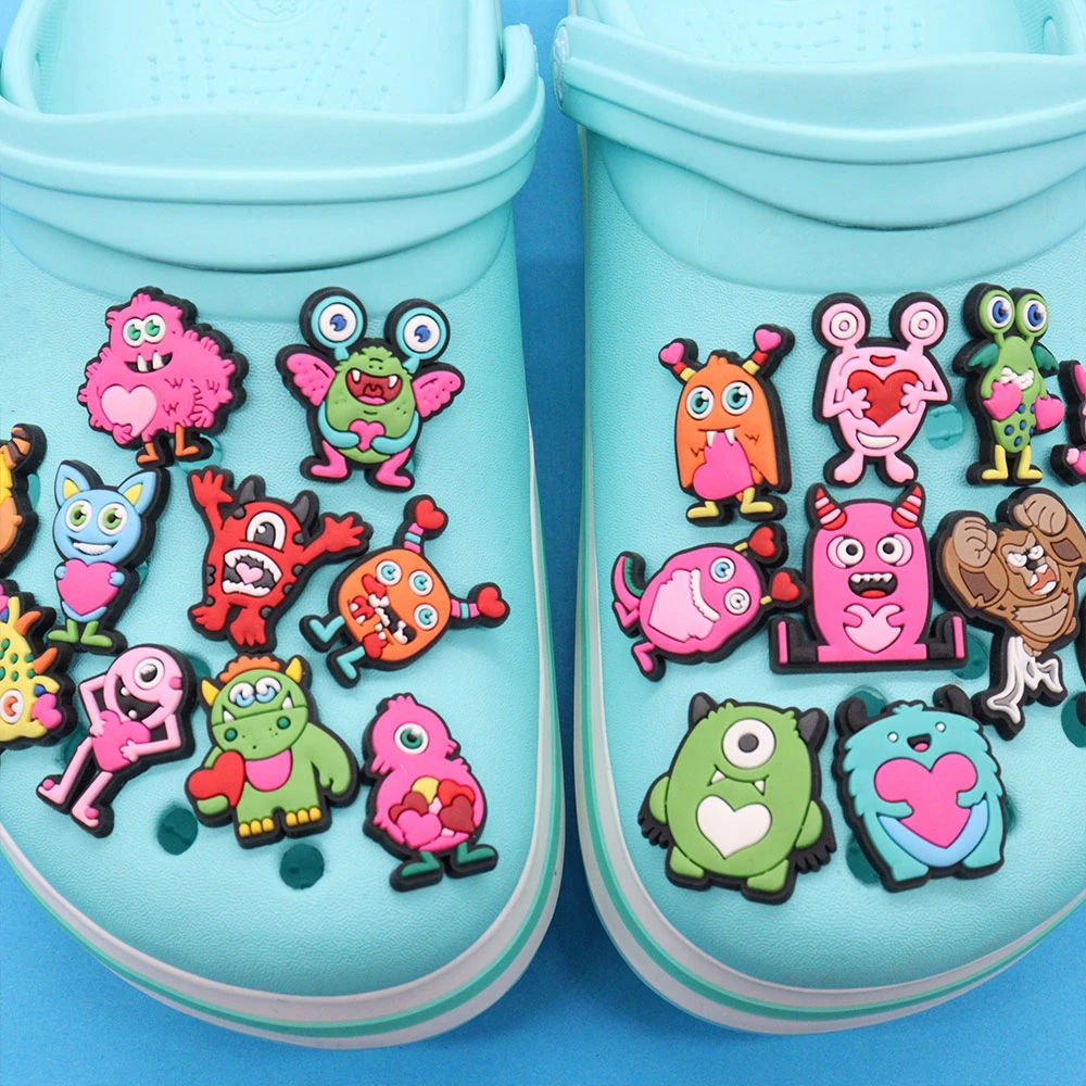 1-20Pcs Little Weird Monster Lovely Clog Shoes Buckle Charms Boys Girls Accessories DIY Birthday Present