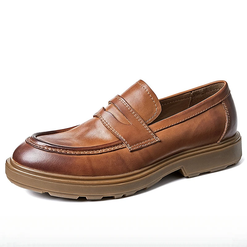 

Men'S Cowhide Natural Leather Casual Shoes Comfortable Classic Moccasins Men Luxury Footwear On Sale