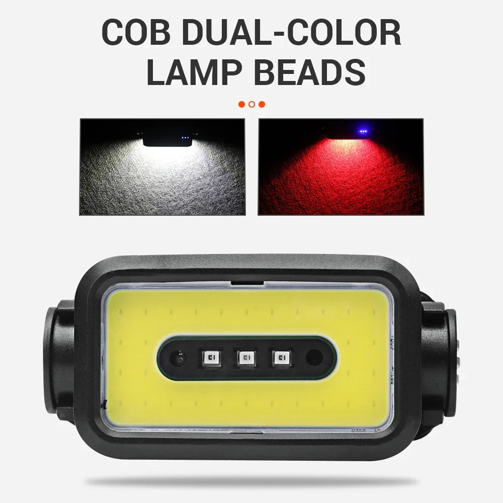 BORUiT K352 500LM COB Motion Sensor LED Headlamp 5-Mode Type-C Rechargeable Headlight Waterproof Outdoor Camping Head Torch