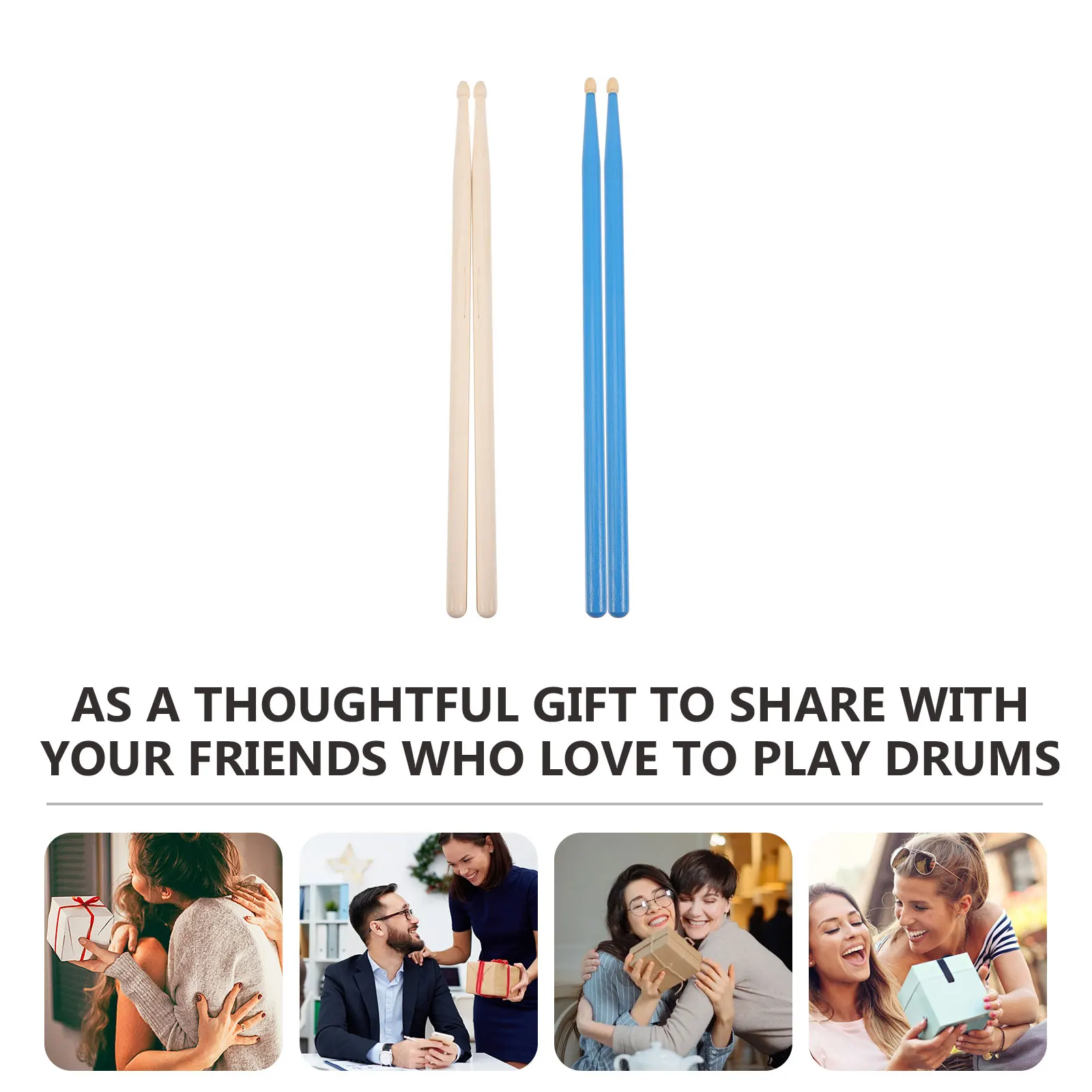 

2Pairs Premium Wood Drumsticks 5a Lightweight Percussion Accessories for Marching Bands Students Professional Players