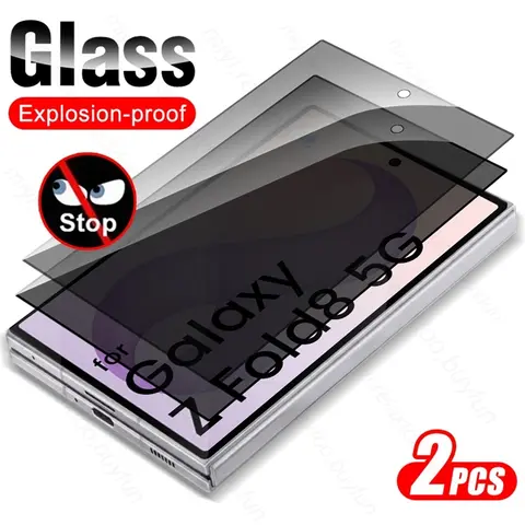 2Pcs Anti-Peep Privacy Tempered Glass Outer Screen Protectors for Samsung Galaxy ZFold Z Fold 8 Fold8 ZFold8 5G 2026 Phone Films
