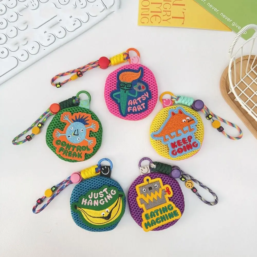 المحمولة الصغيرة شبكة الحقيبة المفاتيح مع مقبض حبل تنفس سماعات المنظم الكرتون نمط جولة