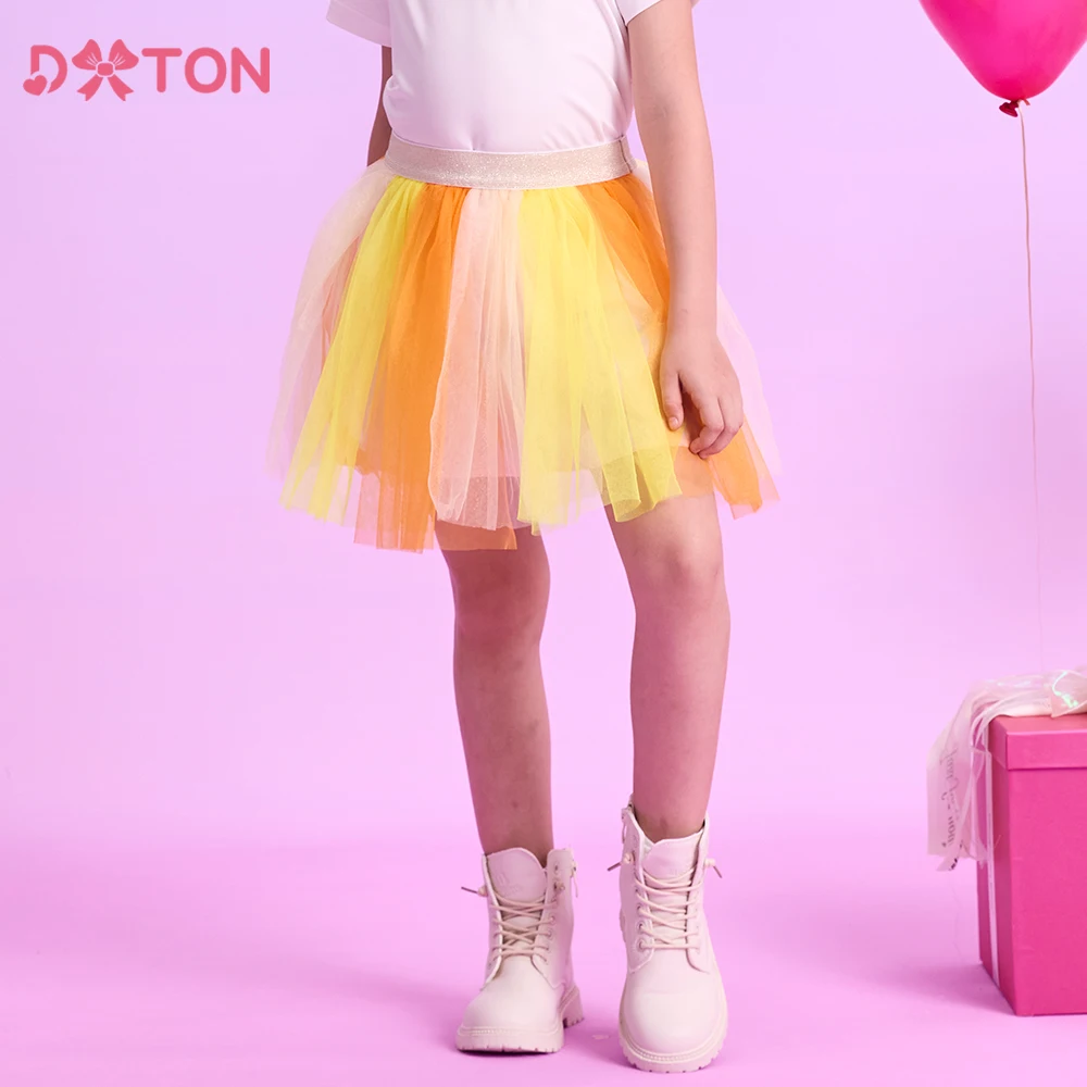 DXTON New Baby Girls Tutu Colorful Skirt Toddler Princess Ballet Dance Tulle Mesh Girl Skirt Children Party Pettiskirt Costumes