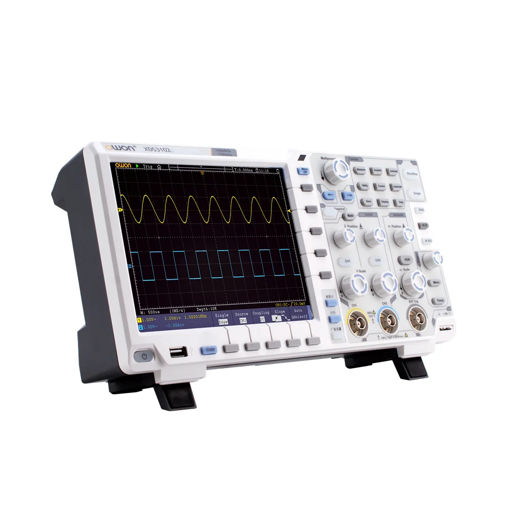 OWON XDS3102 Digital Oscilloscope LCD Display 2 Channels 1GS/s 100Mhz Bandwidth 8 Bites Optional VGA/WIFI/AWG