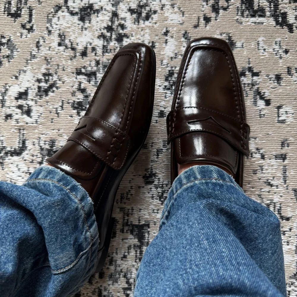 Women's Genuine Leather Loafers - Soft Platform Flats