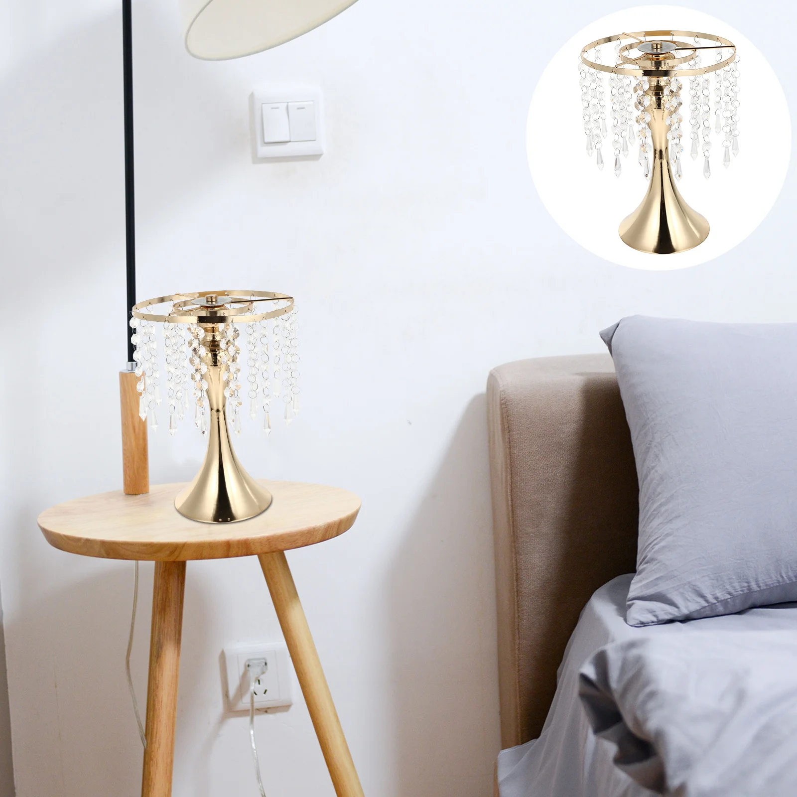 

1Pcs Crystal Curtain Wedding Candleholder Chic Decorative Stand Party Adorn Flower Rack Exquisite Candlelight Decor