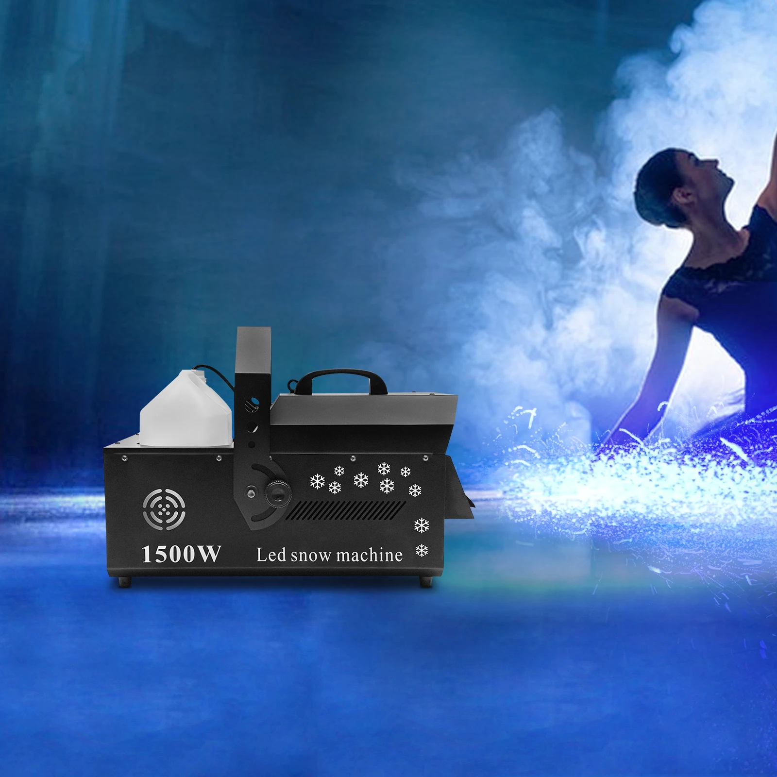 

1500W Snow Machine with 12 LED Light 3-in-1 LED Snowflake Machine Remote Control Dmx Snow Maker for Live Concert Theater Party