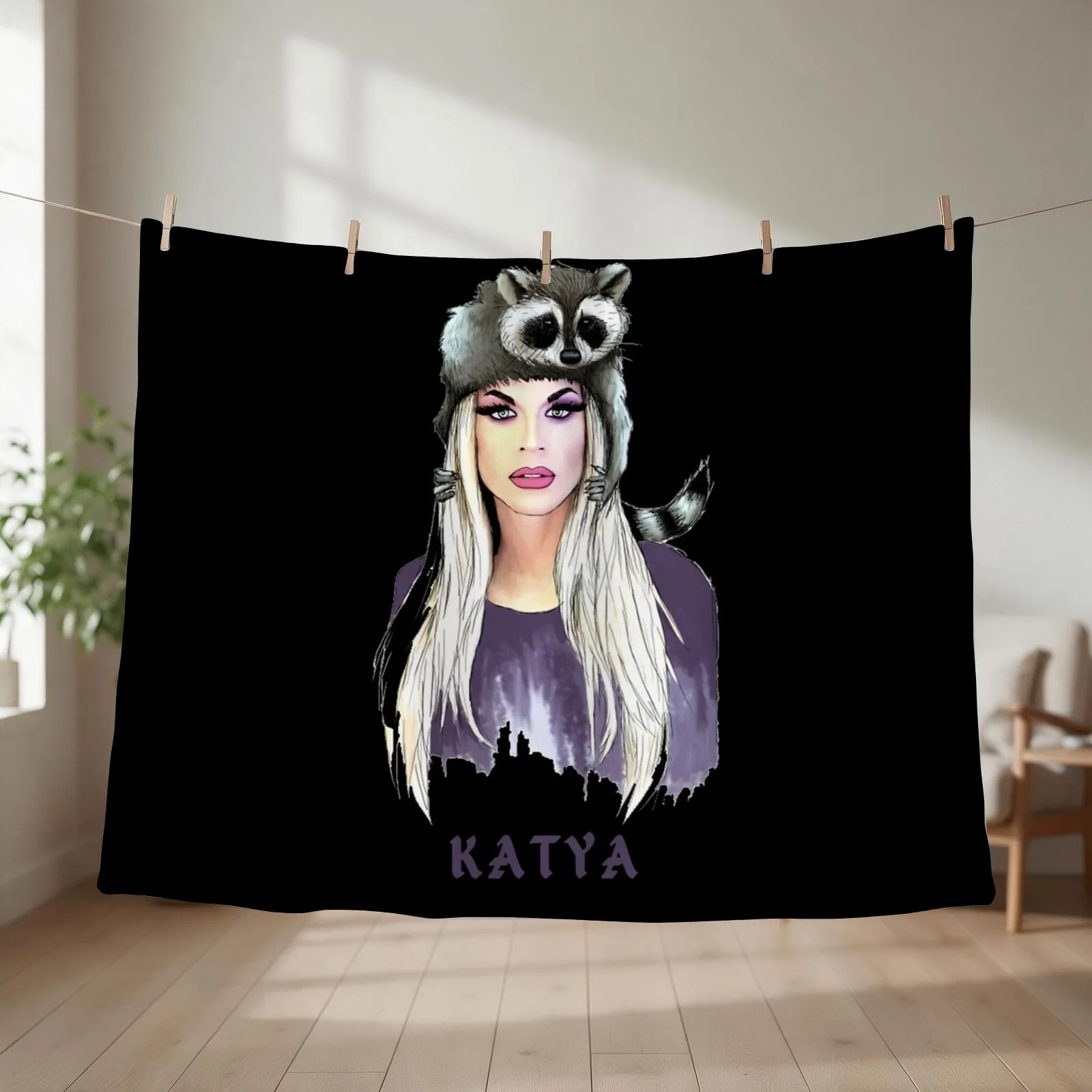 Katya Zamolodchikova Party Throw Blanket couch cozy soft plush fuzzy picnic outdoor blanket