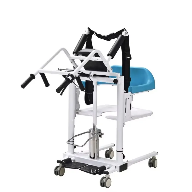 Multifunctional Hydraulic Disabled Patient Lift Transfer Wheelchair Elderly 120kg Capacity Adjustable Seat Height 86-104cm HS