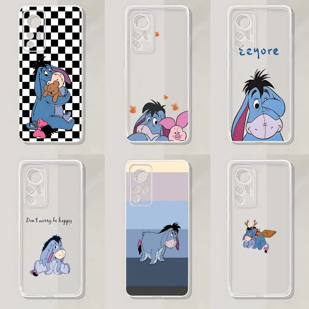 E-Eeyore Donkey Phone Case For Xiaomi 11 Redmi Note 11 5G 8T 9A 9 10T Note8Pro Note9 12SUltra Transparent Case