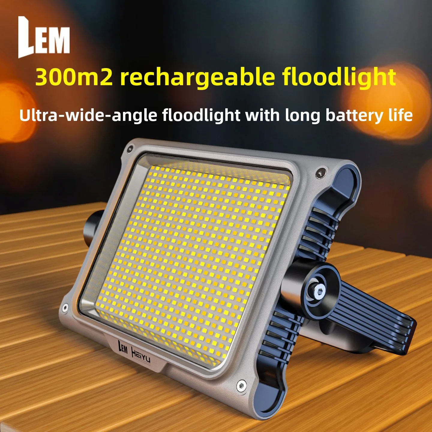 

Rechargeable Camp Flood Light - High Lumen & Long Runtime LED for Party, Backyard, Construction Site, Large Area Illumination