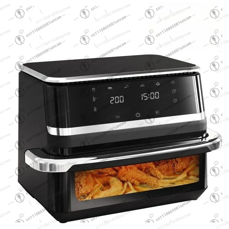 

DIVEDEER 2000W Мультифункциональная умная аэрофритюрница из нержавеющей стали с сенсорным экраном, 10 л, двухсекционная, для дома