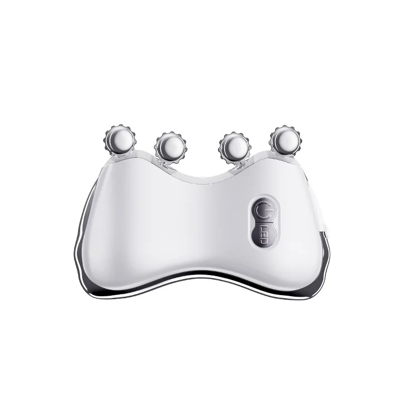 New 4-in-1 Face and Neck Lift Massager with Red Light and Eight Metal Massage Wheels