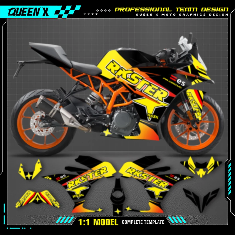 

Queen X MOTOR Graphics For KTM RC 250 390 2020 2019 2018 2017 Decals Stickers Kits Motorcycle Accessories Numer Name Custom 005