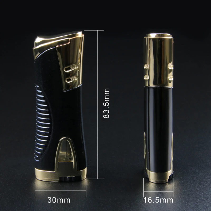 Jet Turbo Gas Lighter Square Side Slip Wheel Mini Lighters Firestone Loud Metal Cigar Smoking Lighters Cigarettes Accessories