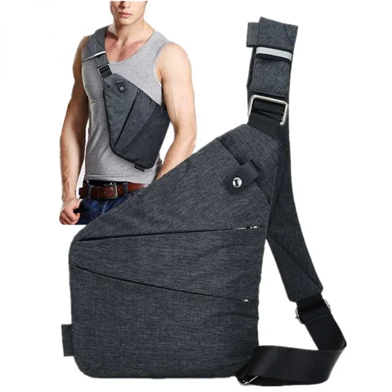 

Leisure Men Travel Business Fino Burglarproof Shoulder Holster Anti Theft Security Strap Digital Storage Chest Bags