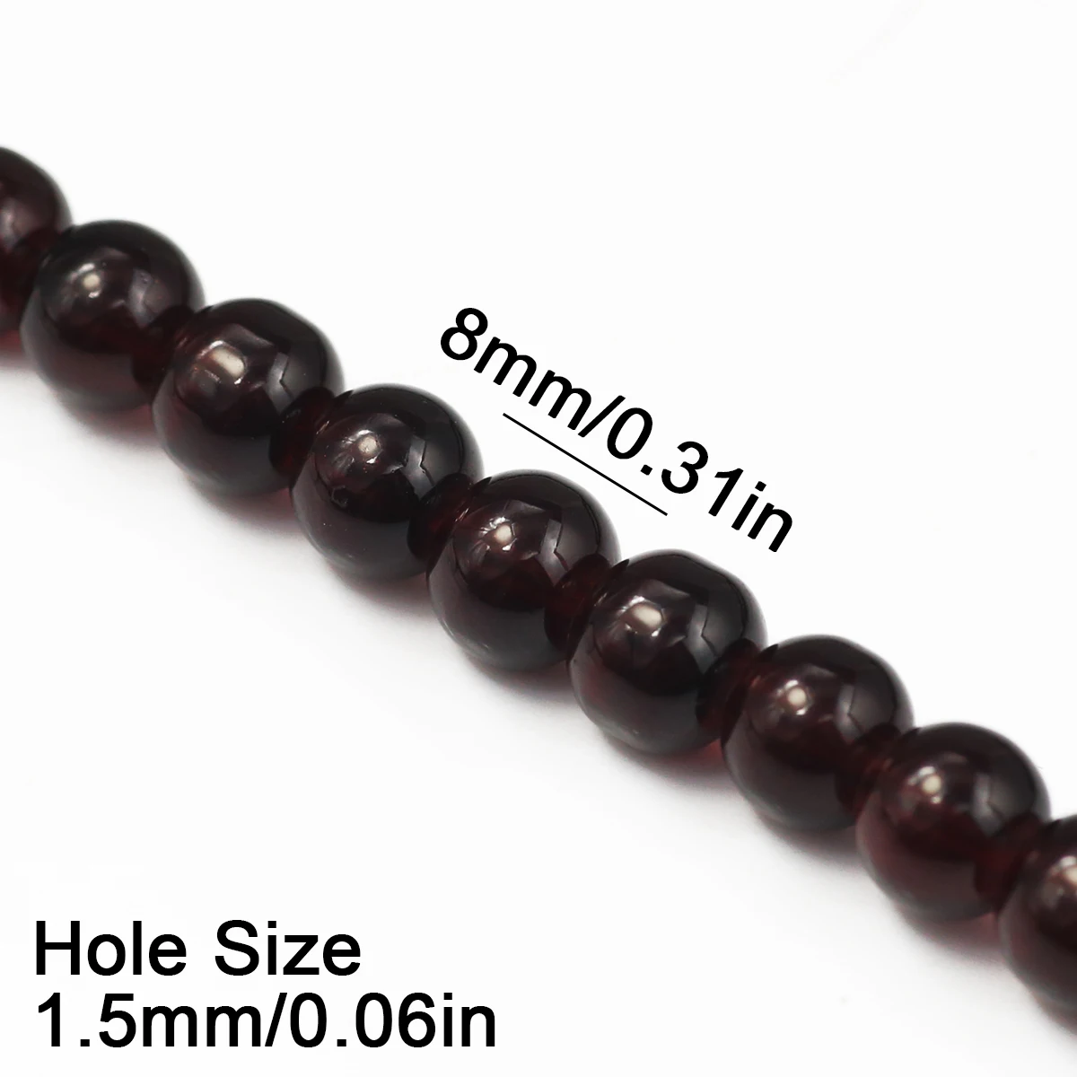 50-150Pcs 8mm Dark Red Transparent High Quality Glass Loose Beads for Jewelry Making Bracelet Necklace Keychain DIY Accessories