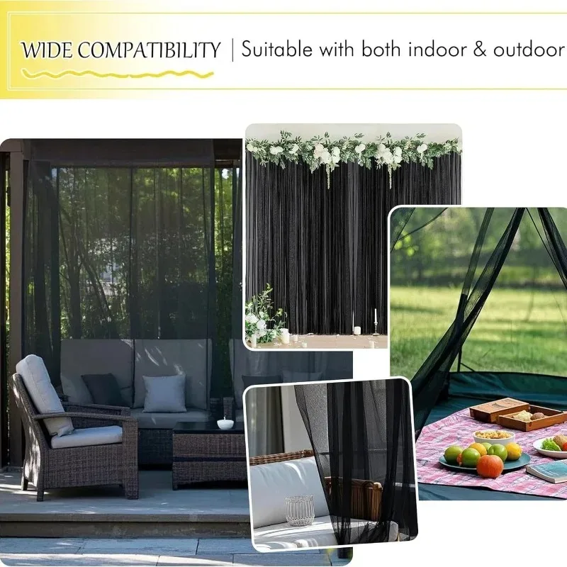Patio Mosquito Net Breathable Anti Mosquito Mesh Curtain Easy Installation Balcony Courtyard Garden Insect Protection Screen Net