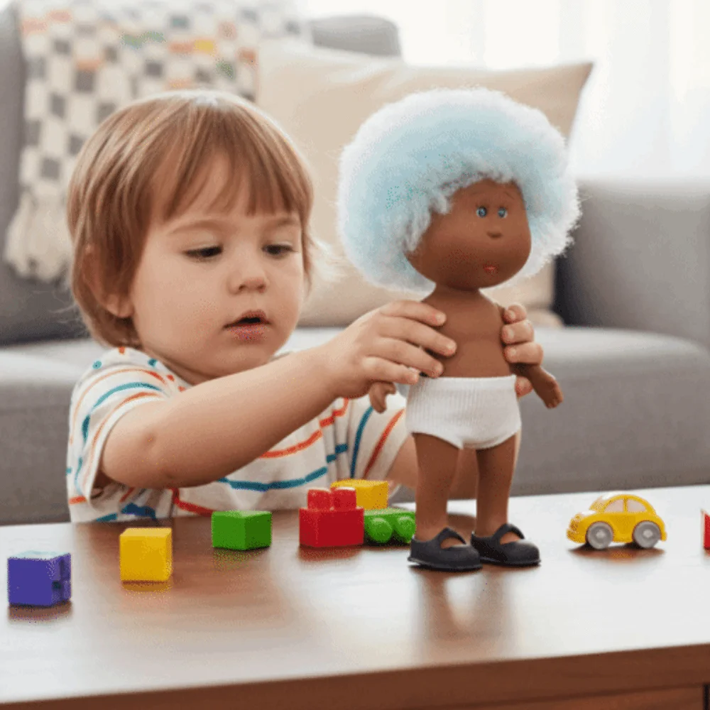 

Fashion Curly Hair 24cm Bean Eye Vinyl Dress Up Dark Skin Mia Potato Movable 24cm Action Figure Body Accessories