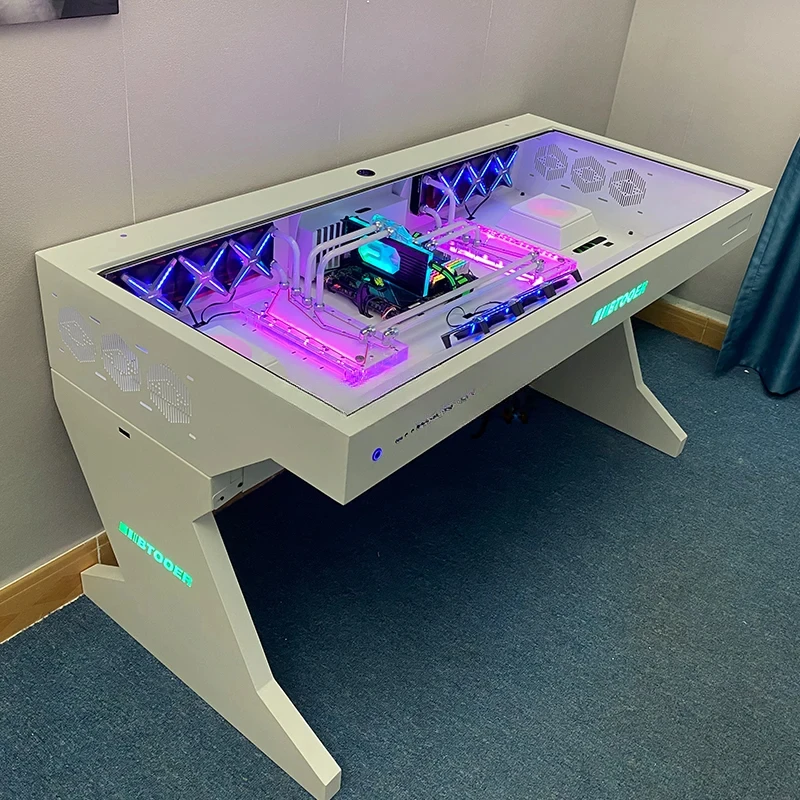 Computer chassis integrated table high-end desktop fully transparent large chassis cool sci-fi water-cooled e-sports table