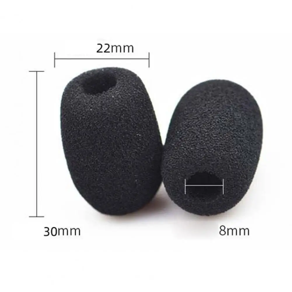 10Pcs MIC Windshield Foam Replaceable Wind-proof Soft Plosives Reduction Lapel MIC Sponge Cap for Recording