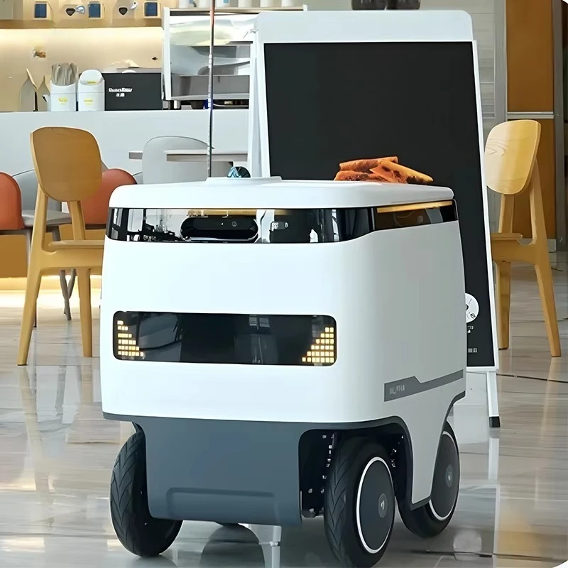 Robô de entrega de alimentos rápido e eficiente Robô de entrega de alimentos com preservação de calor
