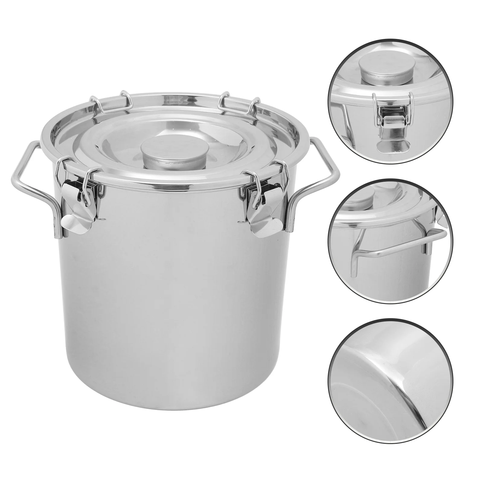 Compost Bin Stainless Steel Sealed Bucket Portable Milk Jugs Small Camping Supplies Container Silver Canister Food Storage