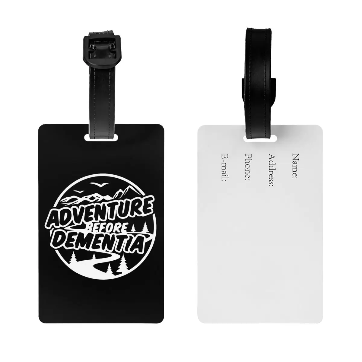 Custom Adventure Before Dementia Luggage Tag Mountain Camping Travel Bag Suitcase Privacy Cover ID Label