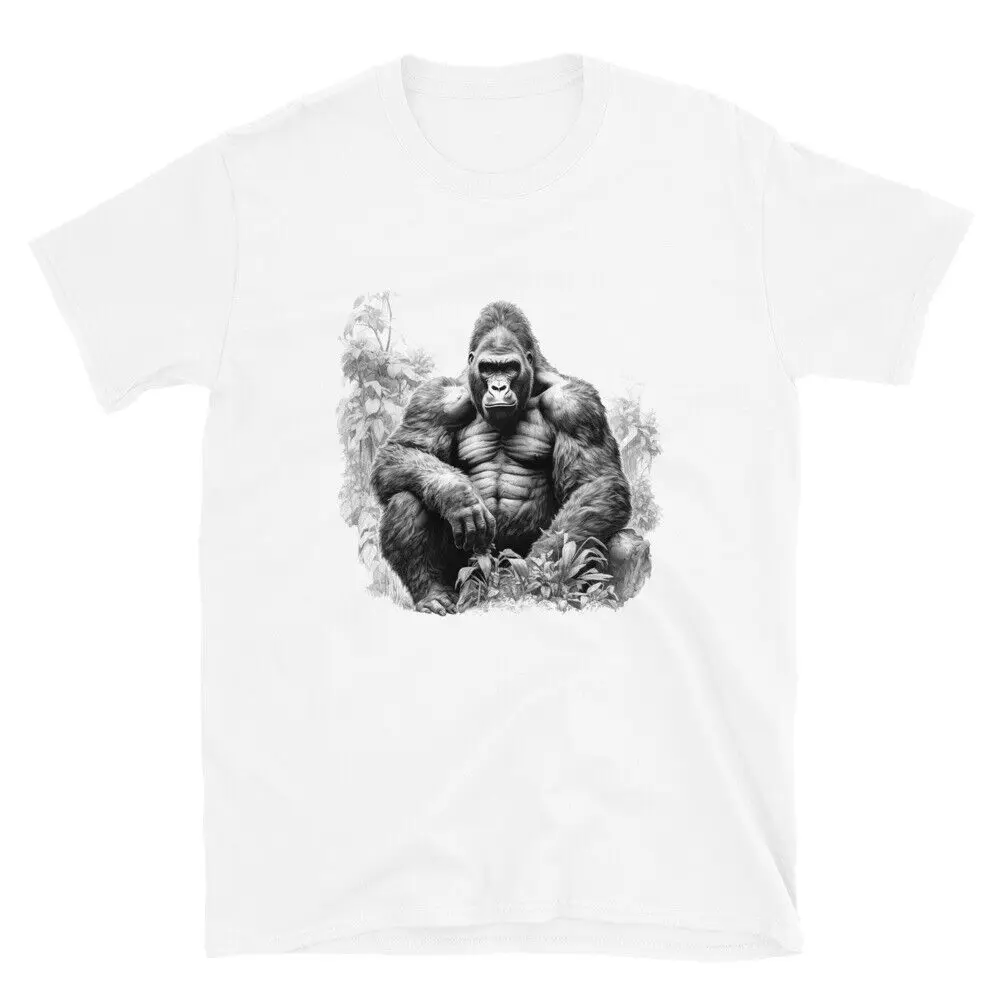 Gorilla Silverback T-shirt Jungle King Graphic Tee Silver Back