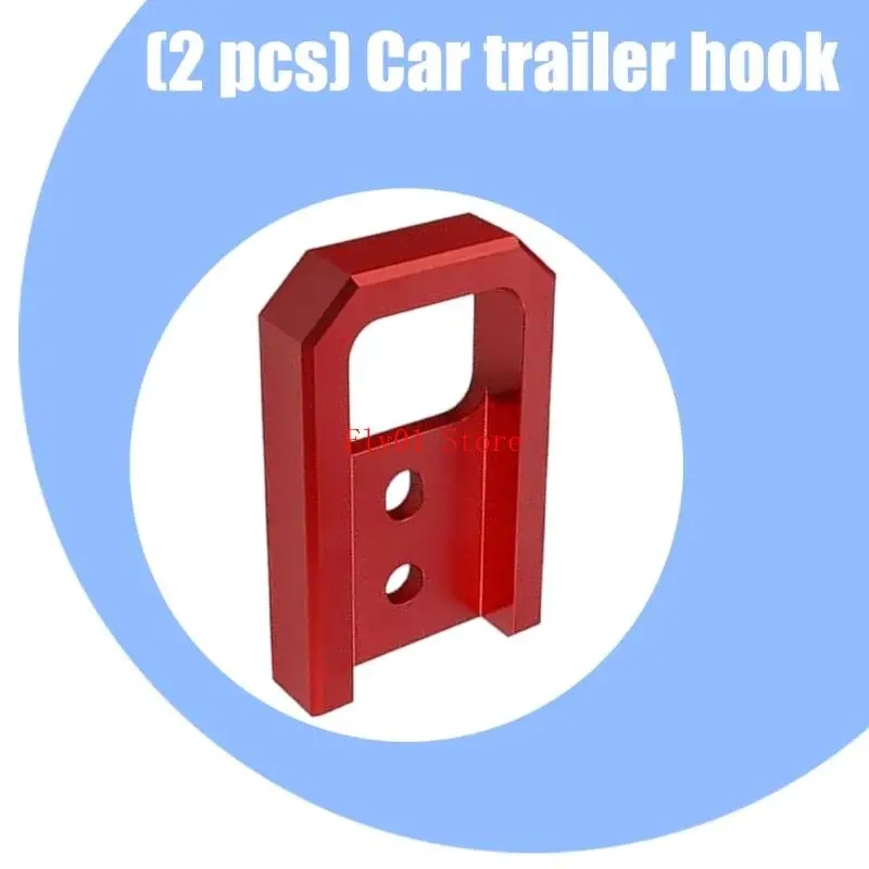 2Pcs Heavy Duty Recovery Hooks Aluminum Alloy Construction for Select Model Trucks Red Finish Upgrades