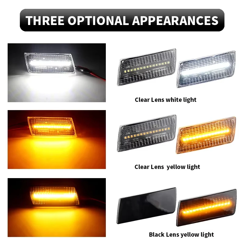 

2PCS For Chrysler 300 2005 2006 2007 2008 2009 2010 Front Bumper Turn Signal Light LED Side Marker Light Amber