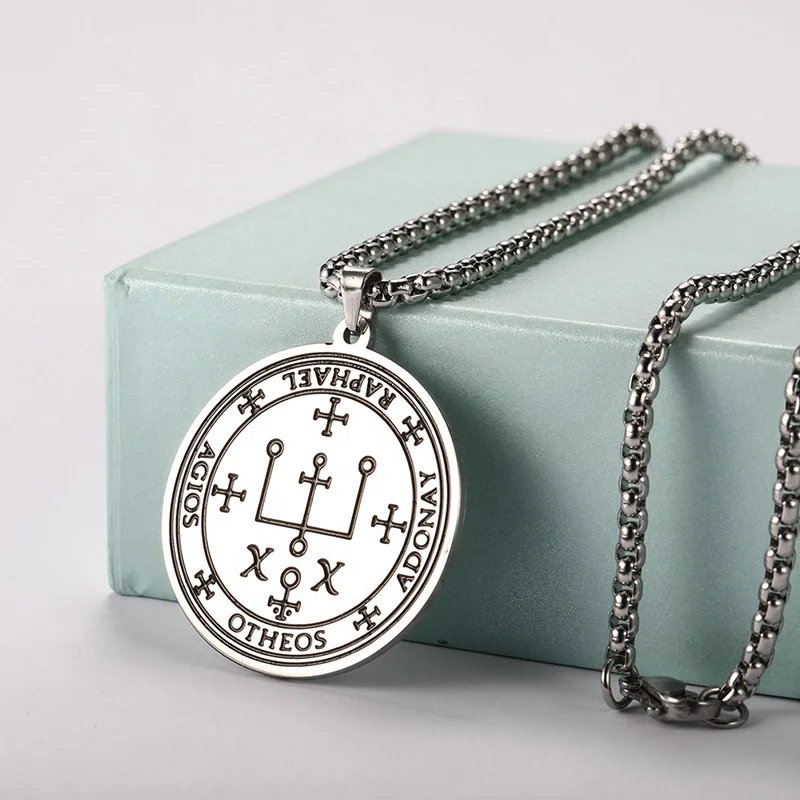 COOLTIME Supernatural Amulett Herren Anhänger Halskette Edelstahl Erzengel Michael Raphael Uriel Gabrie Engel Talisman Schmuck – Detail 9