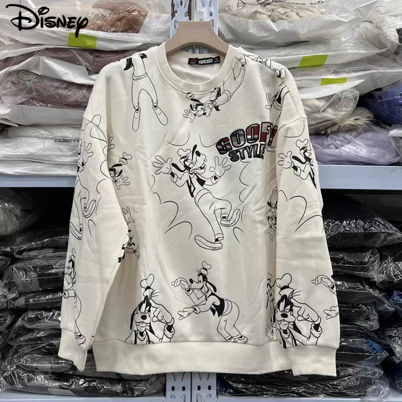 Disney 2024 New Arrival Fashion Autumn Cotton Loose O-neck Ins Couple Casual Cartoon Print Long Sleeve Sweatshirt