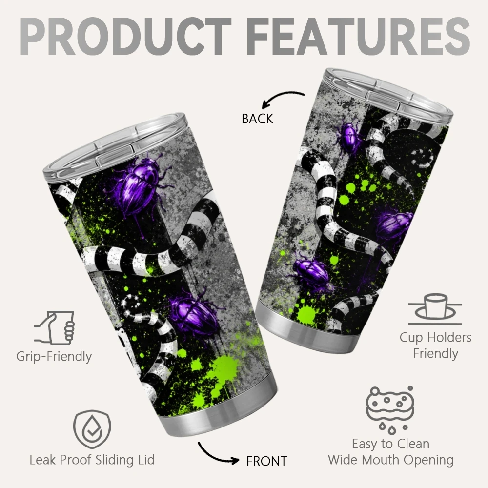 NEVER TRUST THE LVING Vacuum Flasks 20oz Insulated Stainless Steel Tumbler Travel Mug with Sliding Lid Coffee Cup for Office Use
