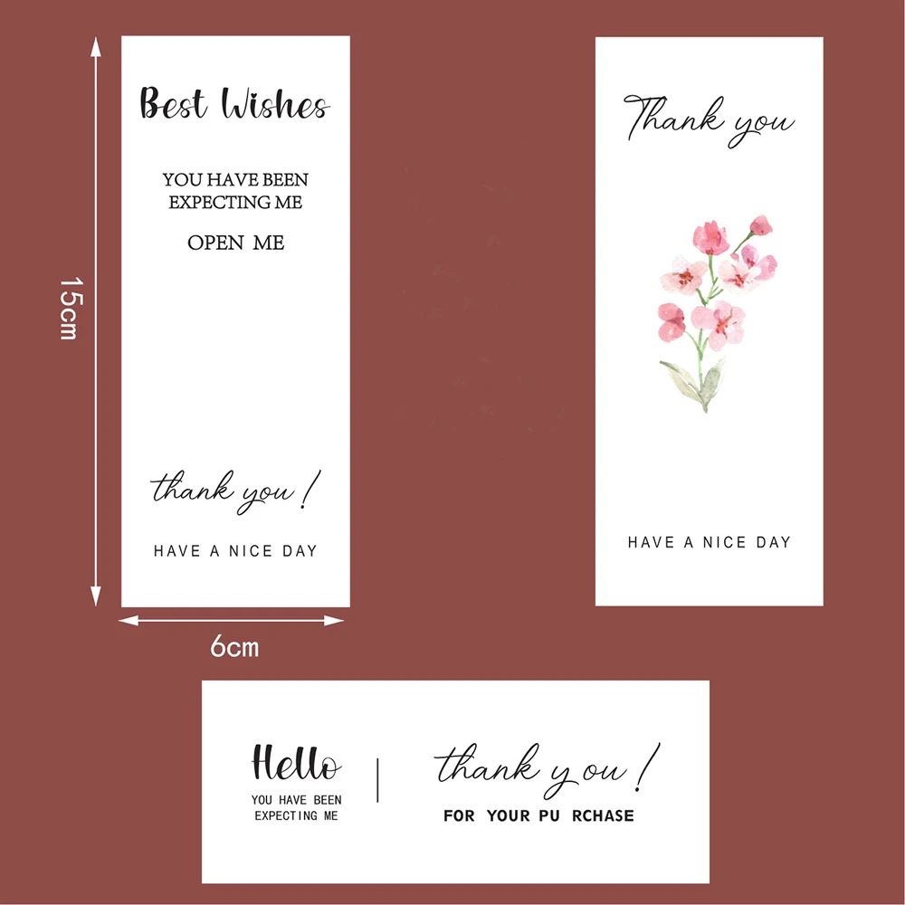 50pcs/roll Thank You Stickers For Envelope Sealing Labels Stationery Supplies Handmade Wedding Gift Decoration Sticker 6x15cm image 6