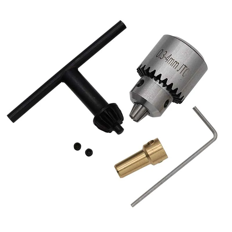 Elektrischer Bohrer Schleif-Mini-Bohrfutterschlüssel JT0 4er-Set 0,3-4mm mit 3,17mm Schaft 3-Backen-Adapter-Kits Mandrel-Kartusche für Motor – Detail 1