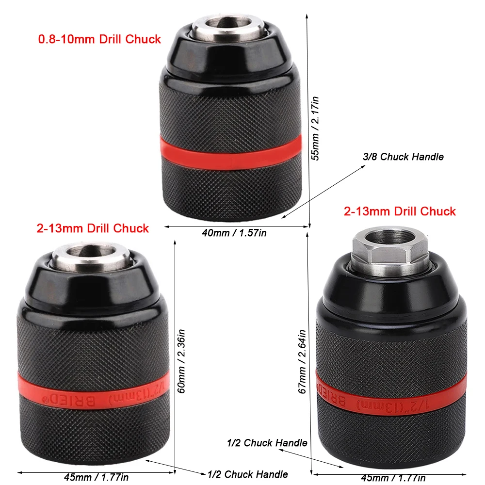 Schlüssel loses Metall bohrfutter mit 10/13mm Gewinde, Sechs kant schaft/SDS/Vierkant-Schnell griff adapter, Spannfutter für Bohrer-Schraubendreher-Gewinde bohrer und Steckdosen