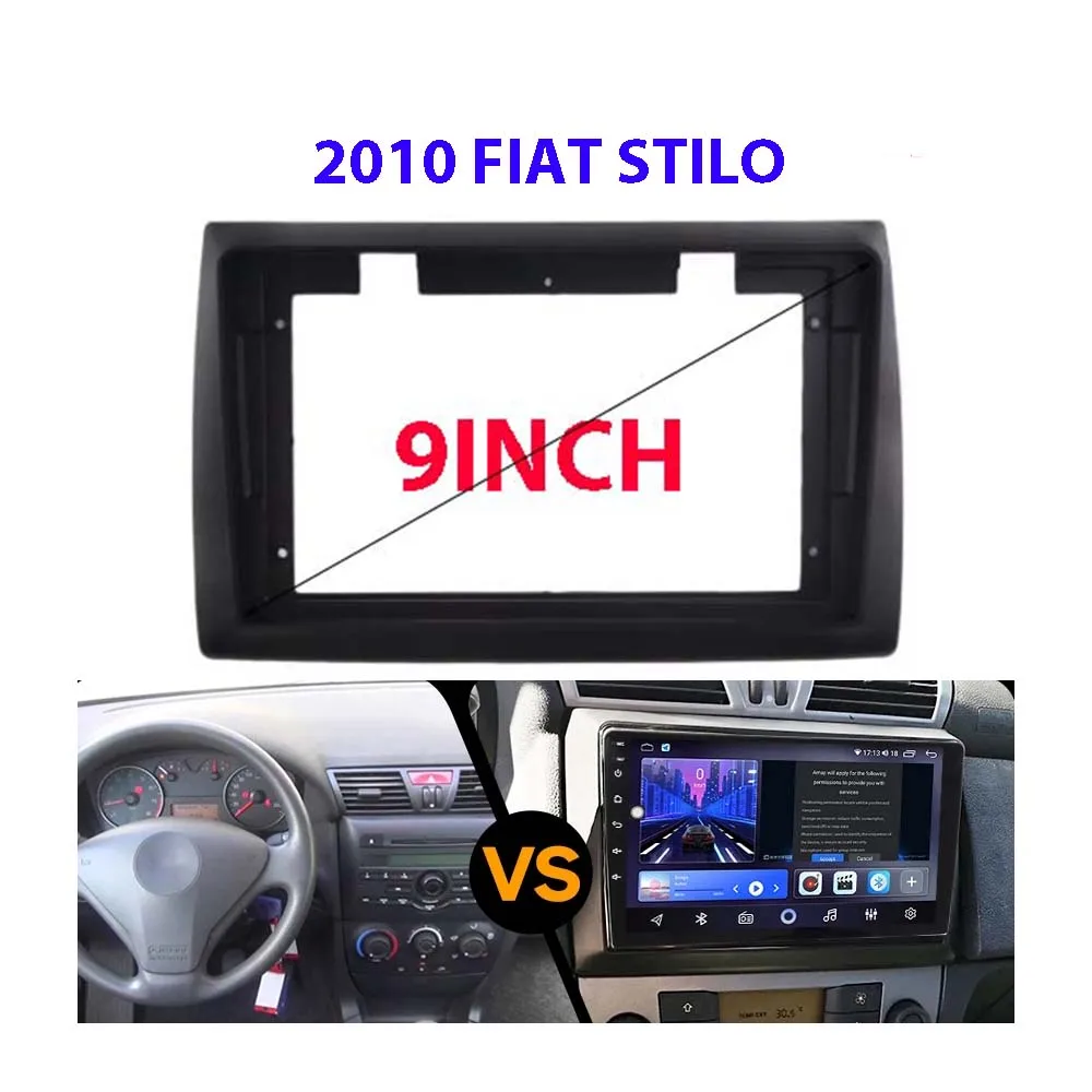 

9INCH 2 Din Car Radio Fascia for FIAT Stilo 2010 DVD Stereo Frame Plate Adapter Mounting Dash Installation Bezel Trim Kit