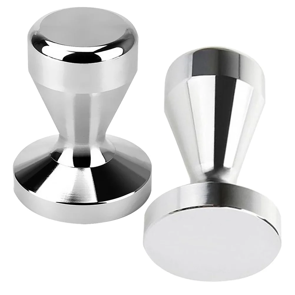 

2pcs Stainless Steel Coffee Tamper Flat Base Espresso Tamper For Machine Hand Press Tool Ground Coffee Distributor